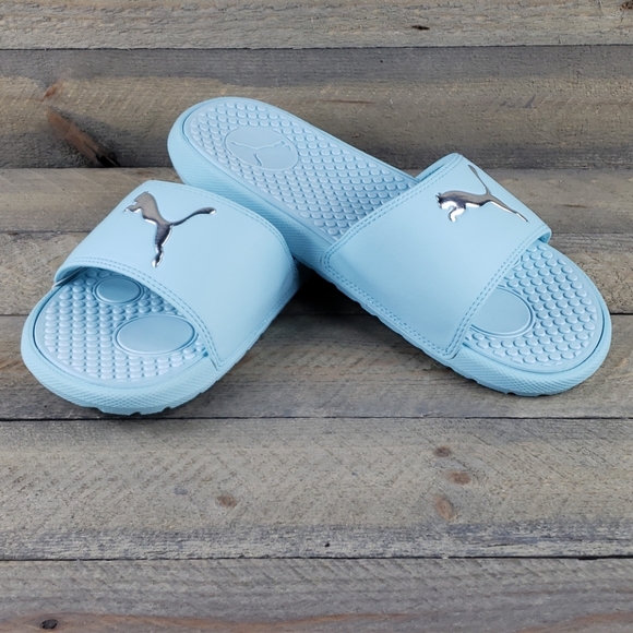 Puma Cool Cat Sport Slides Sandal Blue Glow Silver - Picture 9 of 9